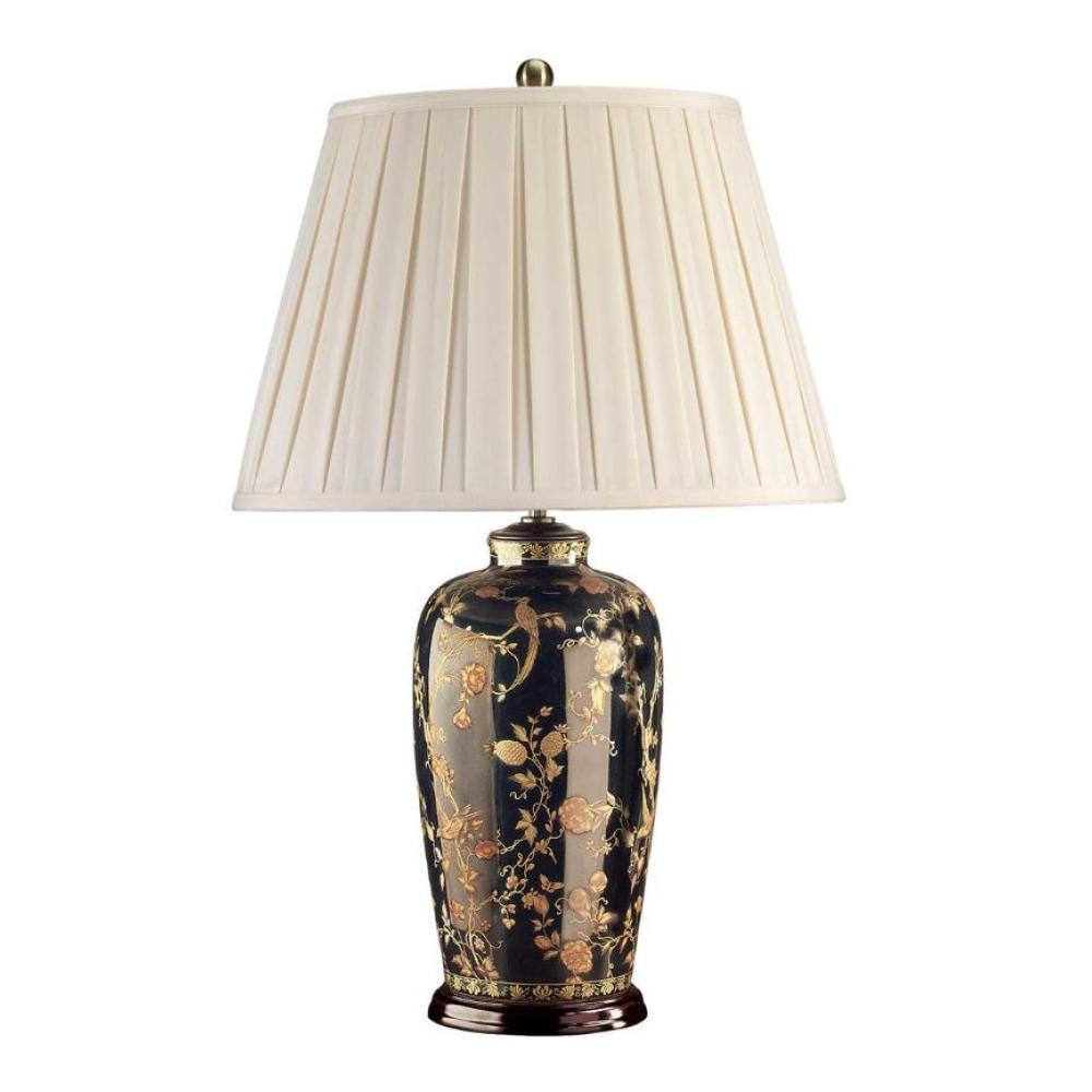 porcelan festett kinai asztali lampa arany madar virag klasszikus porcelan fekete fenyes keramia elegans lakas otthon iroda vilagitas szalloda.jpg